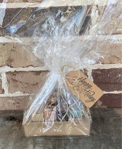 Soap crate gift basket with 4 soaps