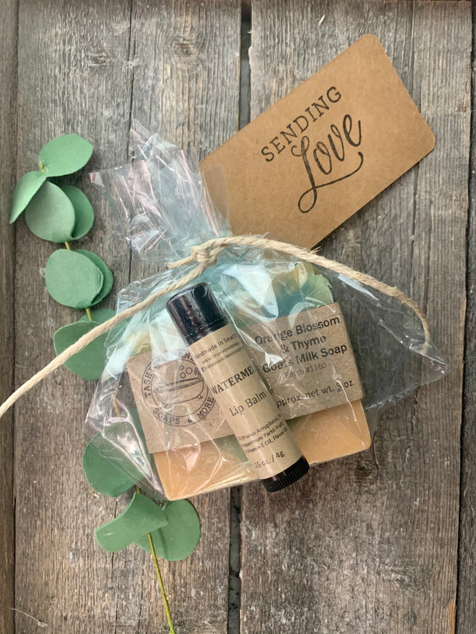 Soap and lip balm gift set