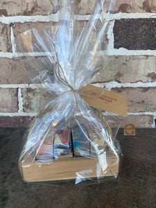 Soap crate gift basket with 4 soaps